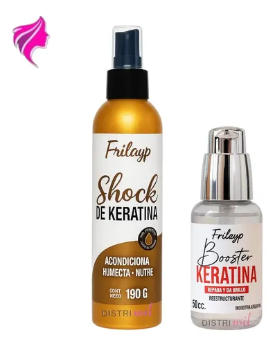 Kit Shock de Queratina Frilayp con Booster y Spray para Cabello Dañado