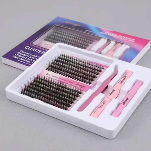Kit Extensión De Pestañas Cluster Lashes Moxiaojie Diy