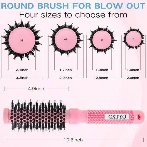 Cepillo Para Cabello Cxtyo 2,5cm Iónico Cerámico Redondo Pa