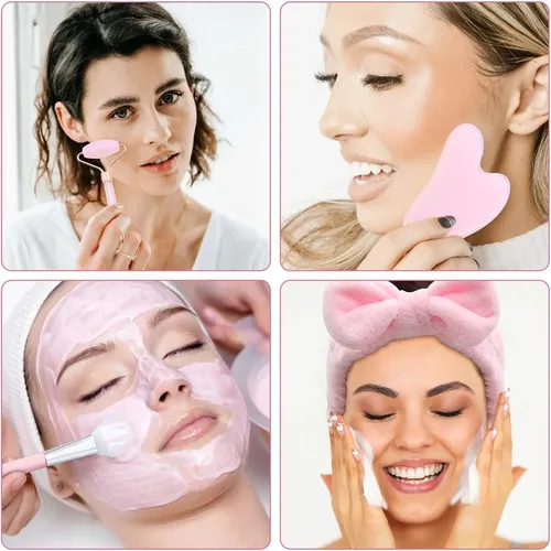 6 En 1gua Sha Facial Rodillo De Jade, Rodillo Masaje Facial+