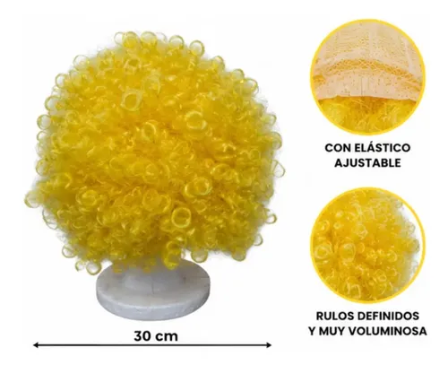 Peluca Afro Grande Fucsia Cotillón Carnaval Fiesta Disfraz