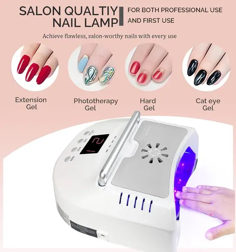 Lámpara Uv Led Inalámbrica Blanca Profesional Para Uñas