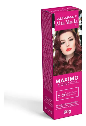 Alfaparf Alta Moda Tintura Permanente 60gr Tono 6.66 Rubio Oscuro Rojo