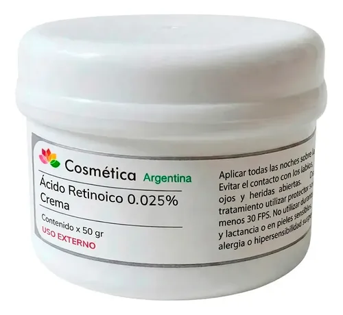 Acido Retinoico Crema 0.025% Acne Manchas Cicatrices 50 Gr