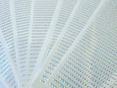 Gemas Strass Autoadhesivas 3mm Rostro Cuerpo X20 Plateado