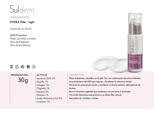 Crema Hidratante Facial Hydra Filler Light Sulderm