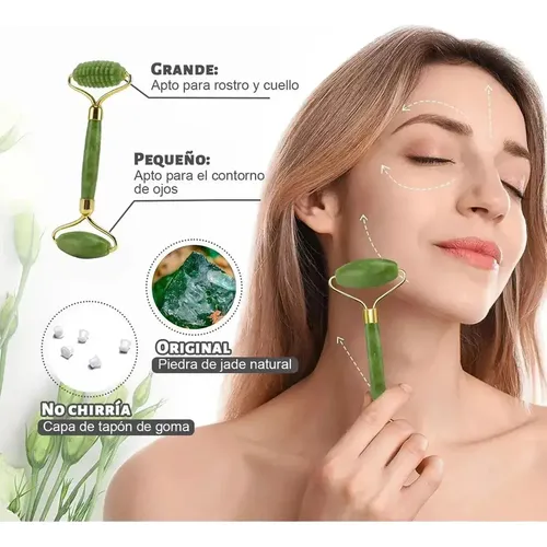 W. Kit De Rejuvenecimiento Facial Con Rodillo De Jade Gua C.