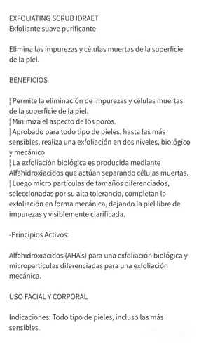 Exfoliante Renov. Celular100% Hipoalergenico Facial /coporal