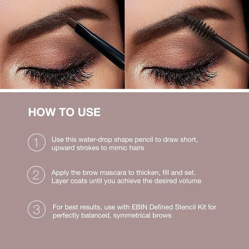 Lápiz 2 En 1 Cejas Y Gel Ebin New York Natural Marrón