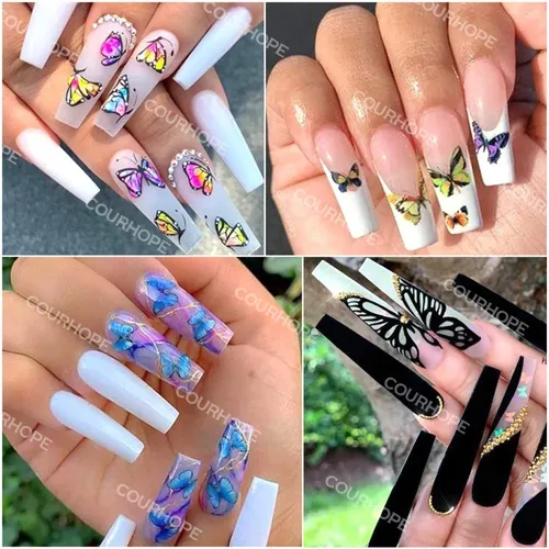 Pegatinas Para Uñas Press On Mariposa 30 Piezas