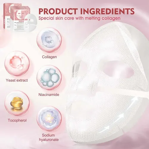 Pack 4 Mascarilla Facial Absorbible Biocolágeno Viral Tiktok