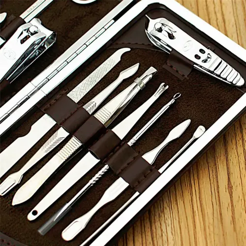 Set Manicura Pedicura 12 Piezas Ergonómico Acero Inoxidable