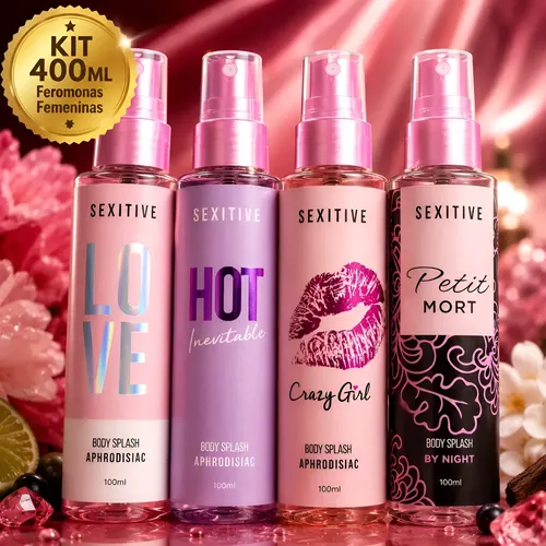 Kit 4 Body Splash Afrodisiacos Con Feromonas Sexitive Mujer