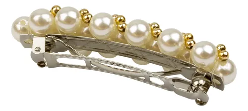 Hebillas Broches Perlas Y Dorado Trenzado Pack X12 Unidades