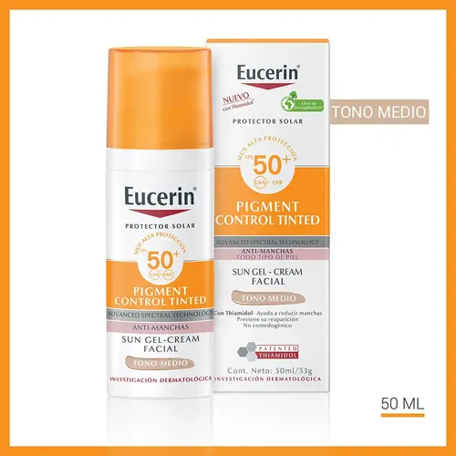 Protector Solar Eucerin Facial Pigment Control Tinted Fps50+