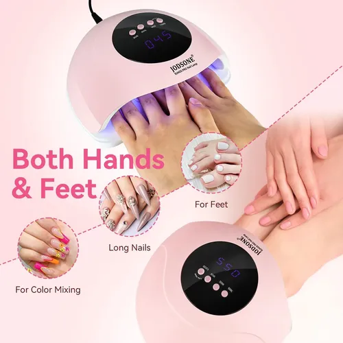 Lámpara Uv Led Para Uñas Rosa Con 4 Tiempos Y Sensor