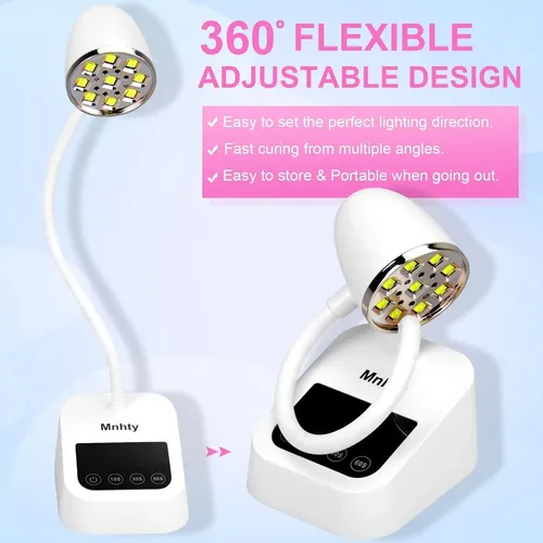 Lámpara Uv Led Para Uñas Gel X Inalámbrica 27w Blanco
