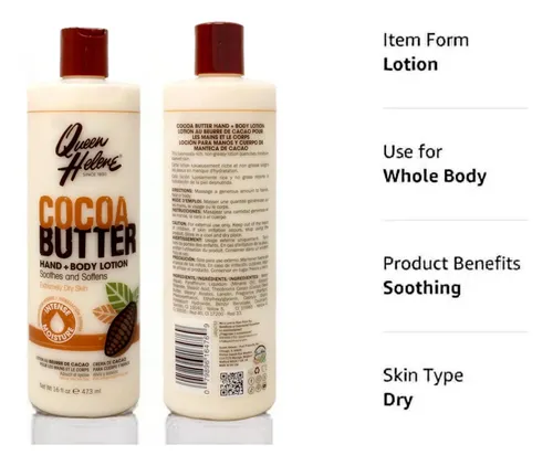 Loción Para Manos Y Cuerpo Con Manteca De Cacao Queen Helene