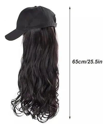 Jf 2025 . Peluca Artificial Con Visera For Mujer, Pelo Largo