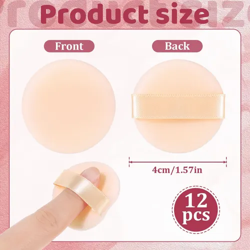 12 Esponjas De Maquillaje Pequeñas En Polvo, Color De Piel,