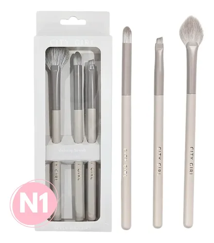 Set De 3 Brochas Para Difuminar Makeup Brush City Girl