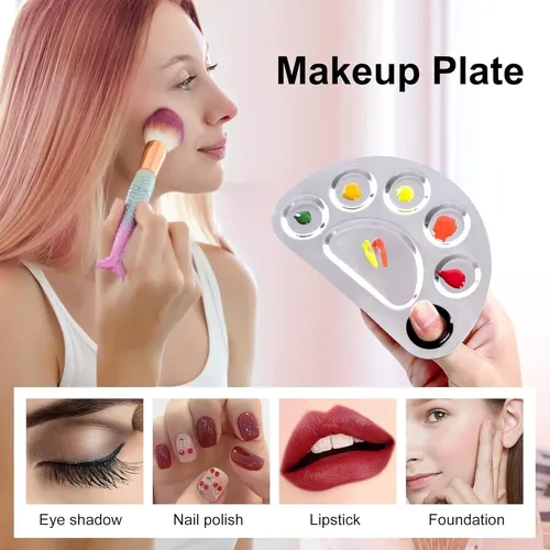 Paleta De Maquillaje De Acero Inoxidable Con Espátula