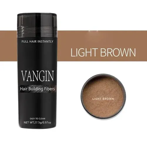 Fibras Capilares Vangin Castaño Claro Beauty Choice 27,5g Calvicie Grosor