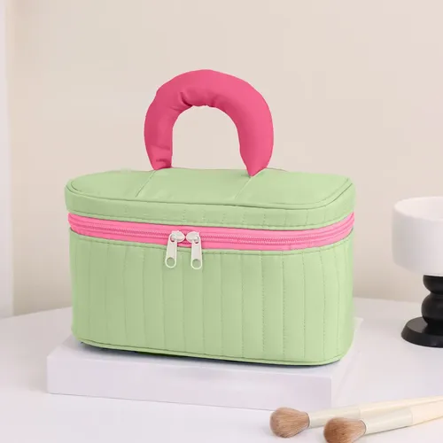 Bolsa De Maquillaje De Lona Con Asa, Organizador De Artículo
