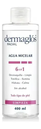 Dermaglos Agua Micelar 6 En 1 Desmaquillante X 400 Ml