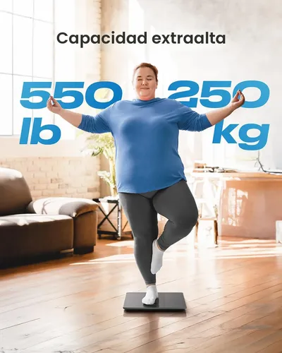 Renpho Báscula Digital De Baño De Alta Capacidad 250kg Negro Oscuro
