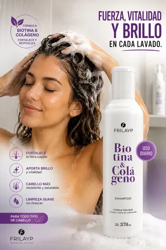 Frilayp Biotina Y Colageno Shampoo X 370 Ml Fortalece
