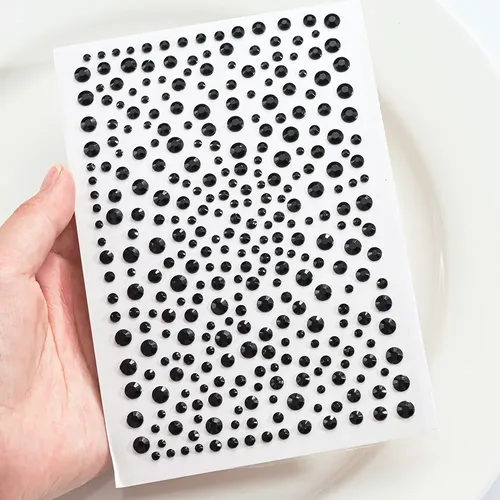 Stickers Strass Rostro Cuerpo X2 Negro Cristal