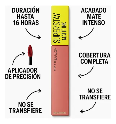 Labial Maybelline Superstay Matte Ink Larga Duración