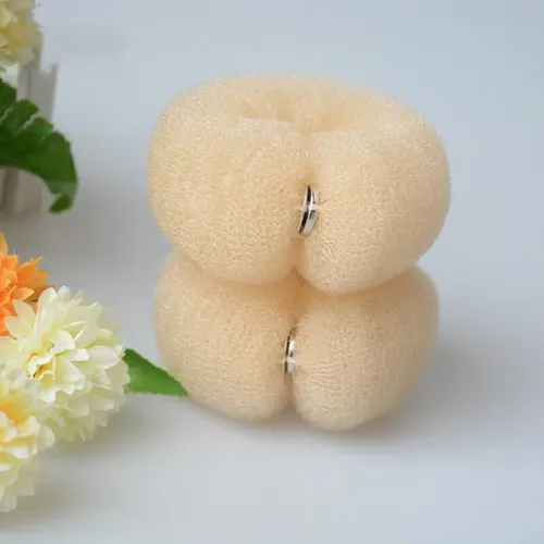 2 Hacedores De Moño De Cabello Vasana 20cm Beige Nylon