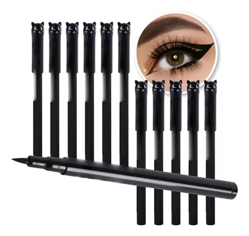 Pack Delineadores De Ojos Gato Fibra Negro Mayorista