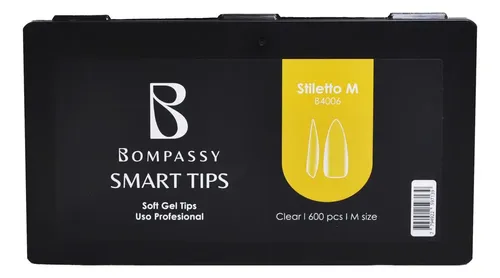 Tips De Uñas Soft Gel Bompassy X600 Piezas Stiletto M