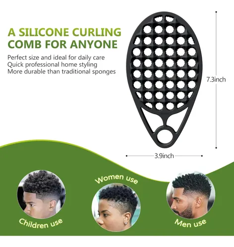 Cepillo Y Peine Mágico De Silicona Para Cabello Rizado