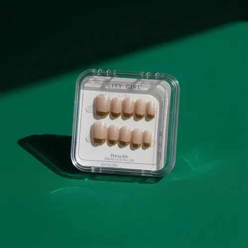 Uñas Postizas Press On Cat Eye French Limable Reutilizables