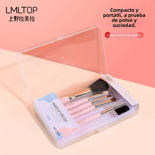 Set De Brochas De Maquillaje Portátil Lmltop 5 Pzs Juego De 5 Brochas De Maquillaje L0780