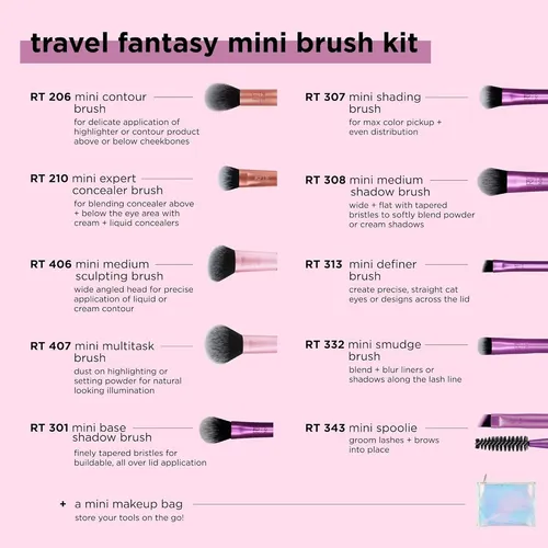 Set De 11 De Maquillaje Real Techniques Travel Fantasy