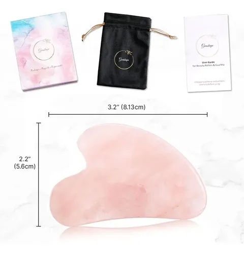 Facial Gua Sha Guashape, Cuarzo Rosa Natural Para Esculpir L