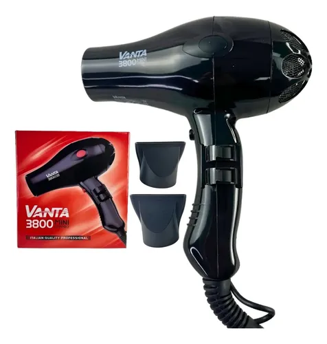 Secador De Pelo Vanta 3800 Negro Uso Profesional 1800w 3c