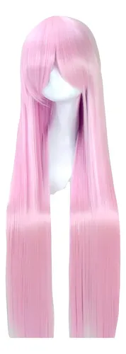 2026 Peluca Rosa Claro (flamingo) Larga Kanekalon 100 Cm