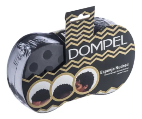 Esponja Cabello Afro Barberia Peluquería Dompel Color Negro
