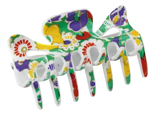 Broche Mariposa Diseño Floral De Pelo Decorativo Pack X 6 Floral
