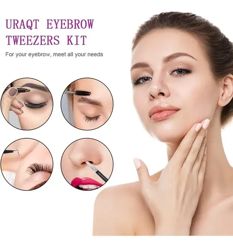 Pinzas Para Cejas De Acero Inoxidable, 6 Pcs