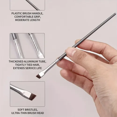 Pinceles Delineador Ultrafino X3 Maquillaje 3 Silver Ultra-fine Makeup Brushes