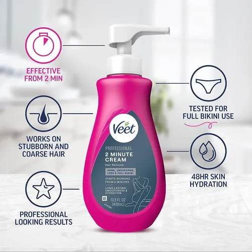 Crema Depilatoria Veet Profesional 2 Minutos 400ml Piel