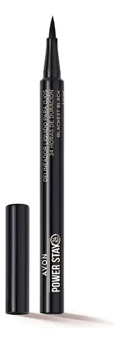 Delineador Liquido De Ojos Power Stay 24h Avon Color Negro