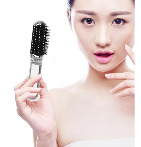 2 Piezas Cepillo De Cabello Portátil Y Plegable Con Espejo